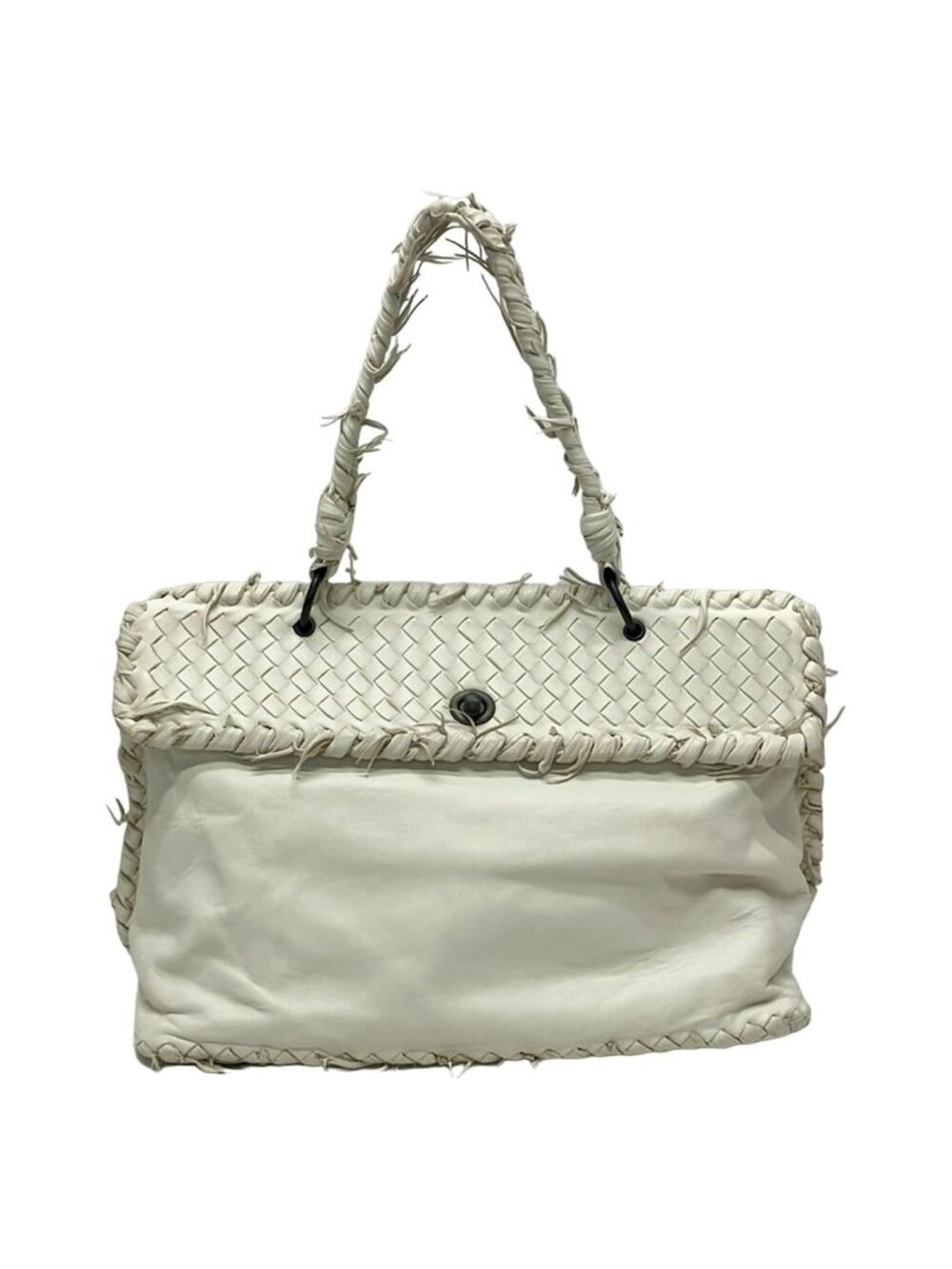 Bottega Veneta Handbag Intrecciato White Leather